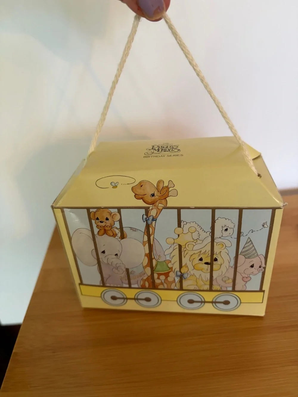 Enesco Precious Moments Happy Birthday Little Lamb Age 1 Train Figurine. 1985